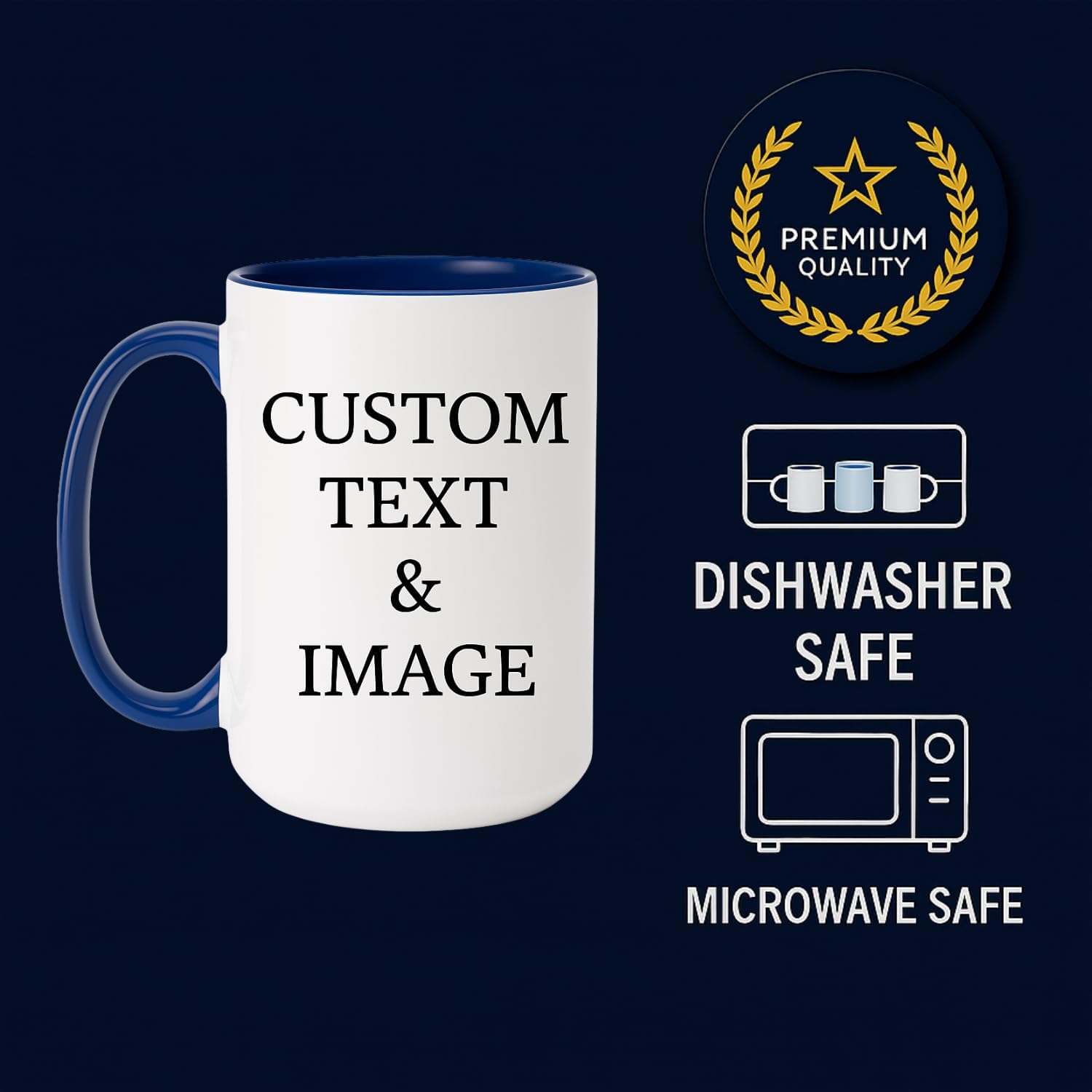 Customized Photo Mug with Personalized Text Upload Your Image with Different Designs - Image 3