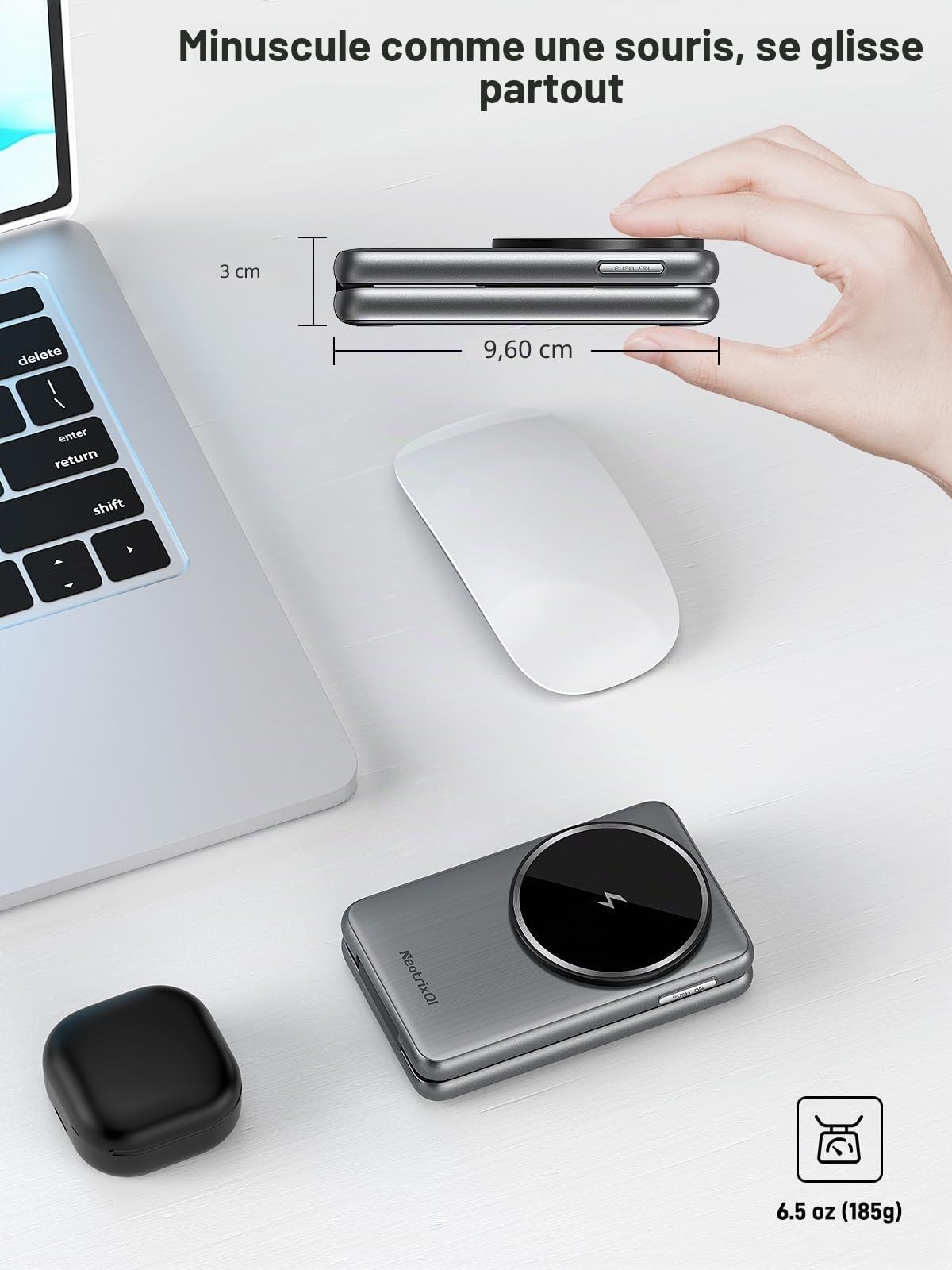 Station de Charge Magnétique pour Samsung, Chargeur Induction Mag-Safe pour Galaxy S25Ultra S24, Chargeur de Montre Samsung à éjection en Un clic pour Galaxy Watch Ultra 8 7 6 Buds Pro (Argent)