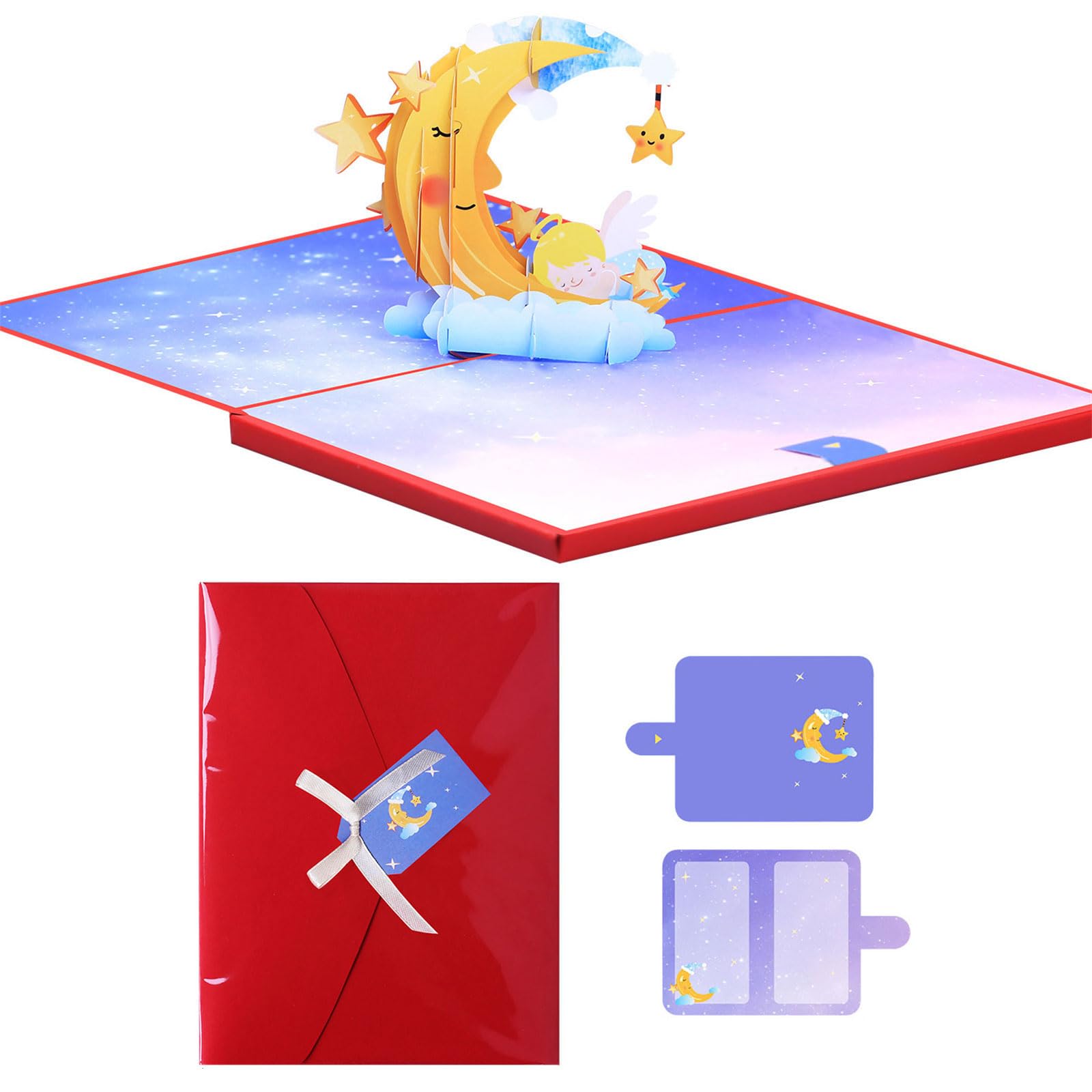Buxuaaaa Glowing and Star Popup Card with LED Lights for Valentines Weddings Nightlight Decoration Greeting Card with LED Lights