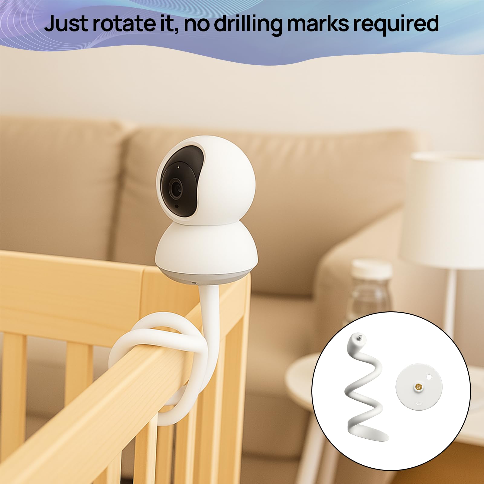 Hello Baby Monitor Stand, Babysense Camera Mount, Flexible Tapo Camera Mount, Flexible Twist Holder for Babysense Video Baby Monitor, Adjustable Tapo Mounts for Security Cams and Infant Monitors - Image 4