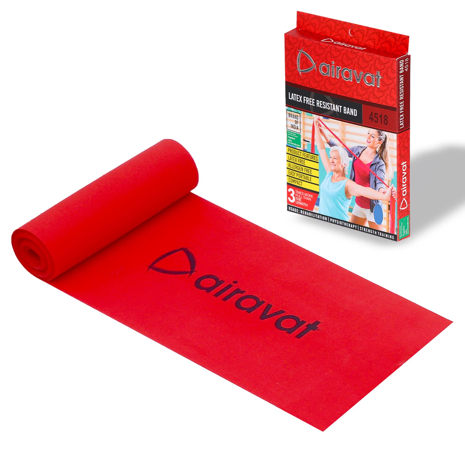 Airavat 4518 Latex Free Resistance Band Level 2, Resistance Bands for Working Out, Exercise Bands for Women and Men, Physical Therapy, Pilates, Rehab, Red, Light, 5.4 Kg (B0BGJR7PPR) Amazon Price History, Amazon Price Tracker