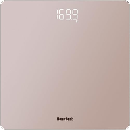 Homebuds Báscula digital de baño para peso corporal, alta precisión garantizada por la báscula de peso profesional de fábrica desde 2001, LED blanco