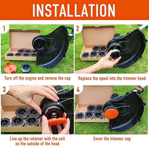 Trimmer Replacement Spool Cap Cover Replacement Spool Cap,for Replace RC100P, RC-100-P, 385022-03 Compatible with Black and Decker,Weed Wacker Eater Caps Cover,Grass Trimmer Parts (6 Cap, 10 Spring)