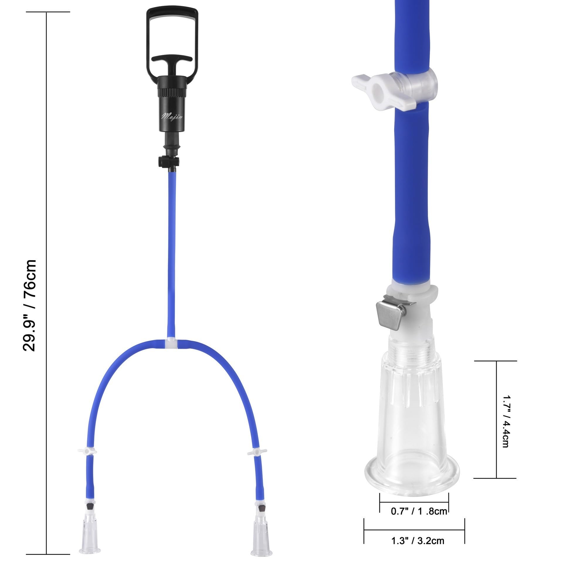 Set 2-en-1 de Succionador de Pezones y Bomba de Pechos – Fuerte Succión Ajustable para Estimulación de Pezones y Aumento Suave, Nippelsucker Regulable para Mujeres y Parejas (Azul)