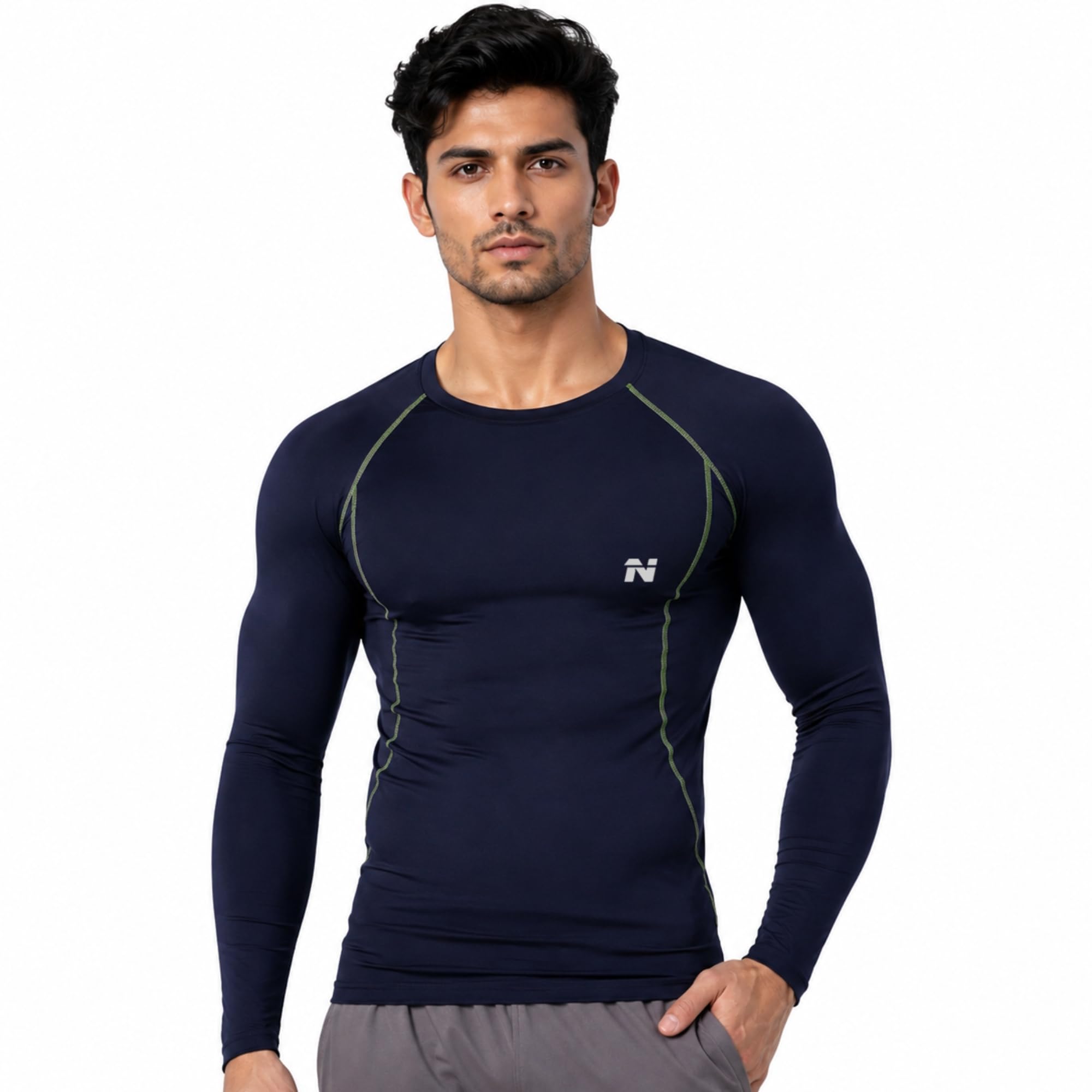 ninq Men Compression T Shirt Full Sleeve with Athletic Stitch Design, Sports T-Shirt for Men Gym Workout, Running & Training Wear, Stylish Gym Wear-picture-27