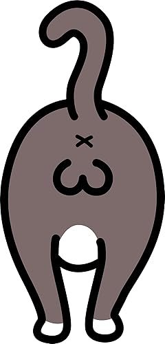 Miniatura 3 de Calcomanía de vinilo de dibujos animados de gatito y gato (2 pulgadas de alto, gris)