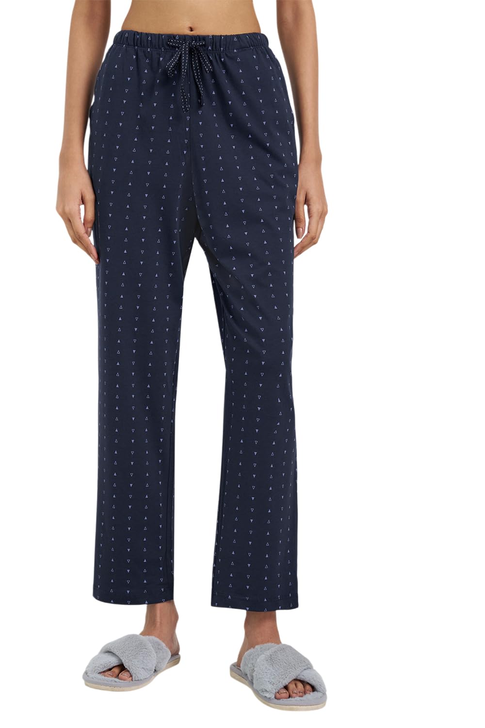 Women's Cotton Relaxed Fit Solid Pyjama Lounge Pants | Elastic Drawstring | Sizes 28–40-image-9