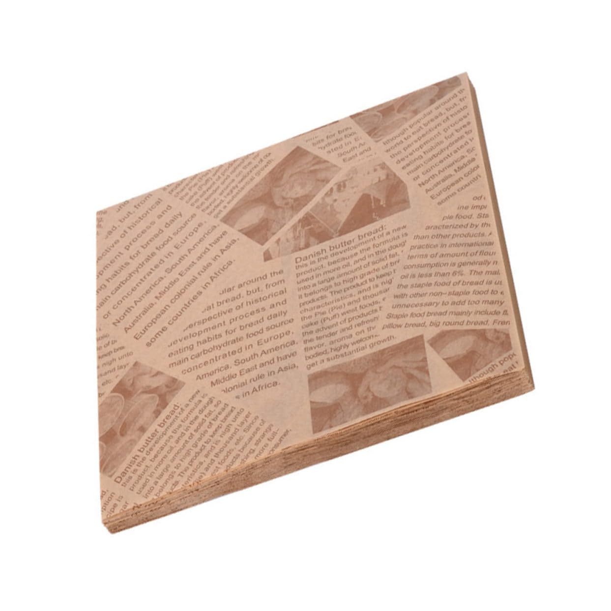 Alipis 500pcs Kitchen Oil Absorbing Paper Simple Newspaper Pattern Safe Healthy for Snack Boxes