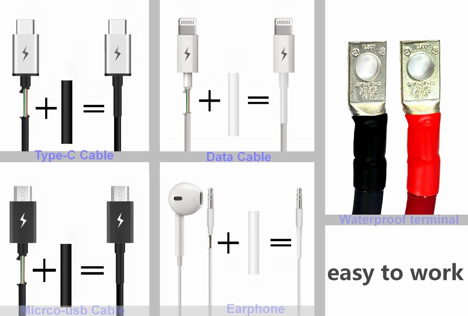 50-500 Connettori Termoretraibili, Connettori Per Saldatura Connettori Per 144800605238 - Foto 13