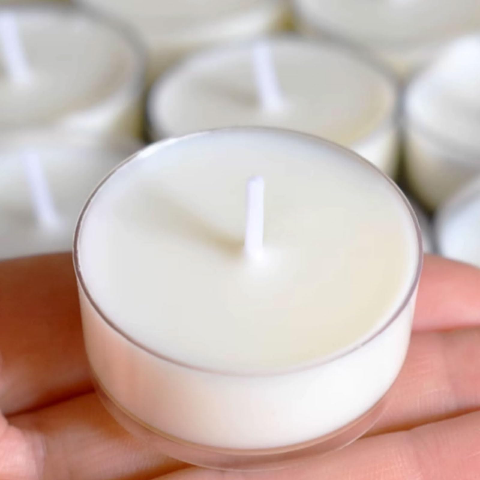Exquisito Velas de plástico hechas con cera de coco Natural y mecha de algodón, vela reutilizable for vacaciones en casa, relajación y Spa, 50 Uds. meloso