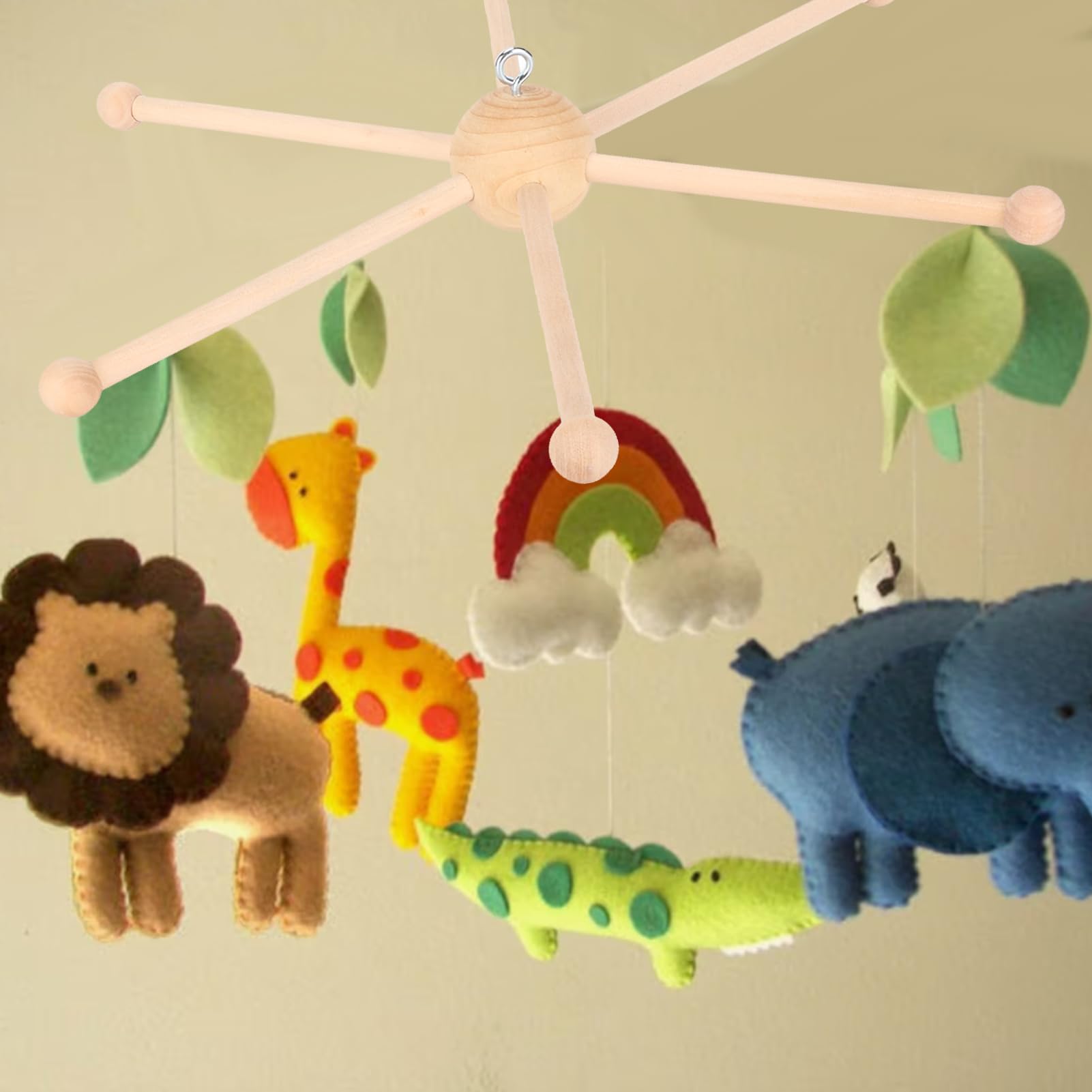 GLOGLOW Wooden Mobile Frame Kit, Baby Crib Hanger, Spherical Six Legs Wind Chime, Bed Toy Decoration - Image 3