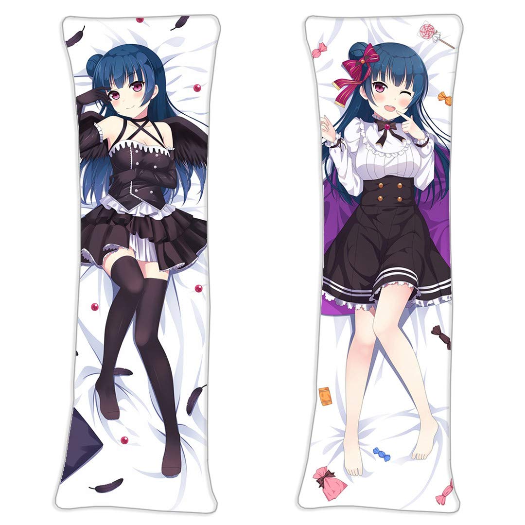 Tsushima Yoshiko - Love Live! School idol project RabuRaibu Sunshine Double Sided hugs Body Pillow case Cushion Cover Natural Velvet Anime Fans Pillowcase Body Pillowcase 160 x 50cm(62.9in x 19.6in)