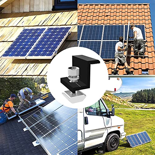4 Stück Mittelklemme 30mm Solarmodul Halterung Endklemme Kit,Schwarz Standard inkl. Verschraubung,PV Photovoltaik Solar Trapez Befestigungs Mittel-klemme,Solar Endklemme für Wohnmobile Wände Schwarz