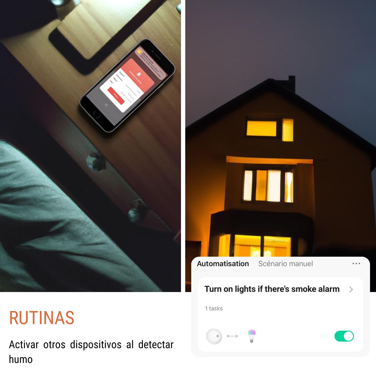 Konyks Firesafe 2, Detector de Humo con conexión Wi-FI, Notificaciones por Smartphone, Escenarios domóticos, No Requiere hub - Autonomia 5 años.