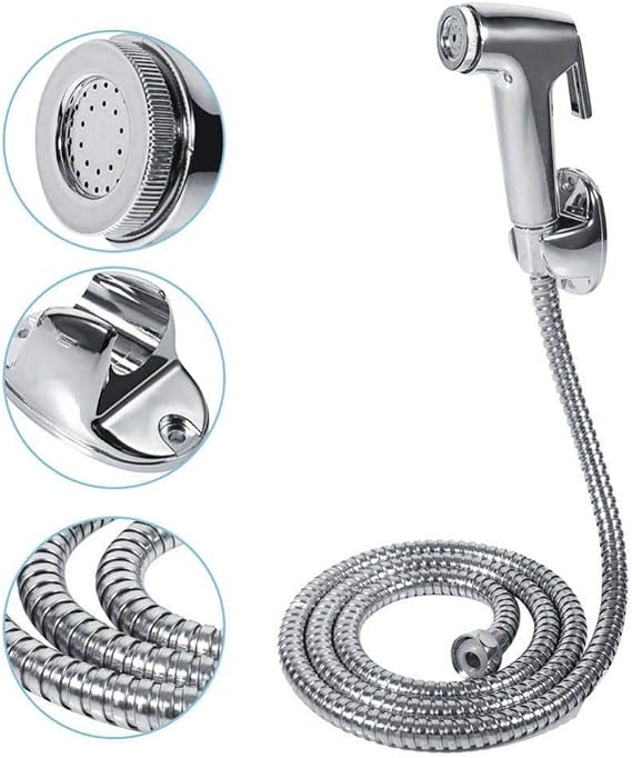 Stainless Steel Toilet Bidet Tap Set Handheld Shower Bathroom Spray Bathroom Spray Bathroom Bidet Faucet Sanitary Shower Spray Gun As Shown