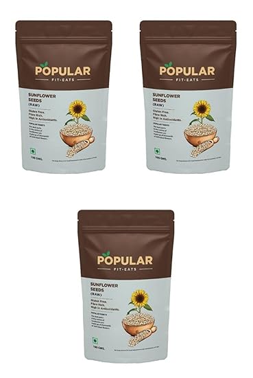 Sunflower Seeds - Raw, 300g(Pack of 3x100g) Healthy Breakfast Snack, Diet Food, Non-GMO and Fibre Rich Seeds, Rich In Protein, Antioxidant & Vitamin E Superfood