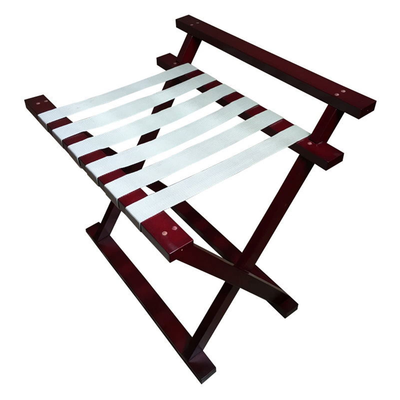 Portavaligie in Legno, Portavaligie Pieghevole con Schienale, Supporto per Valigie da Camera D'Albergo, Portaborse da Viaggio, Ripiano per Abiti da Suite, 66 X 43 X 61 Cm