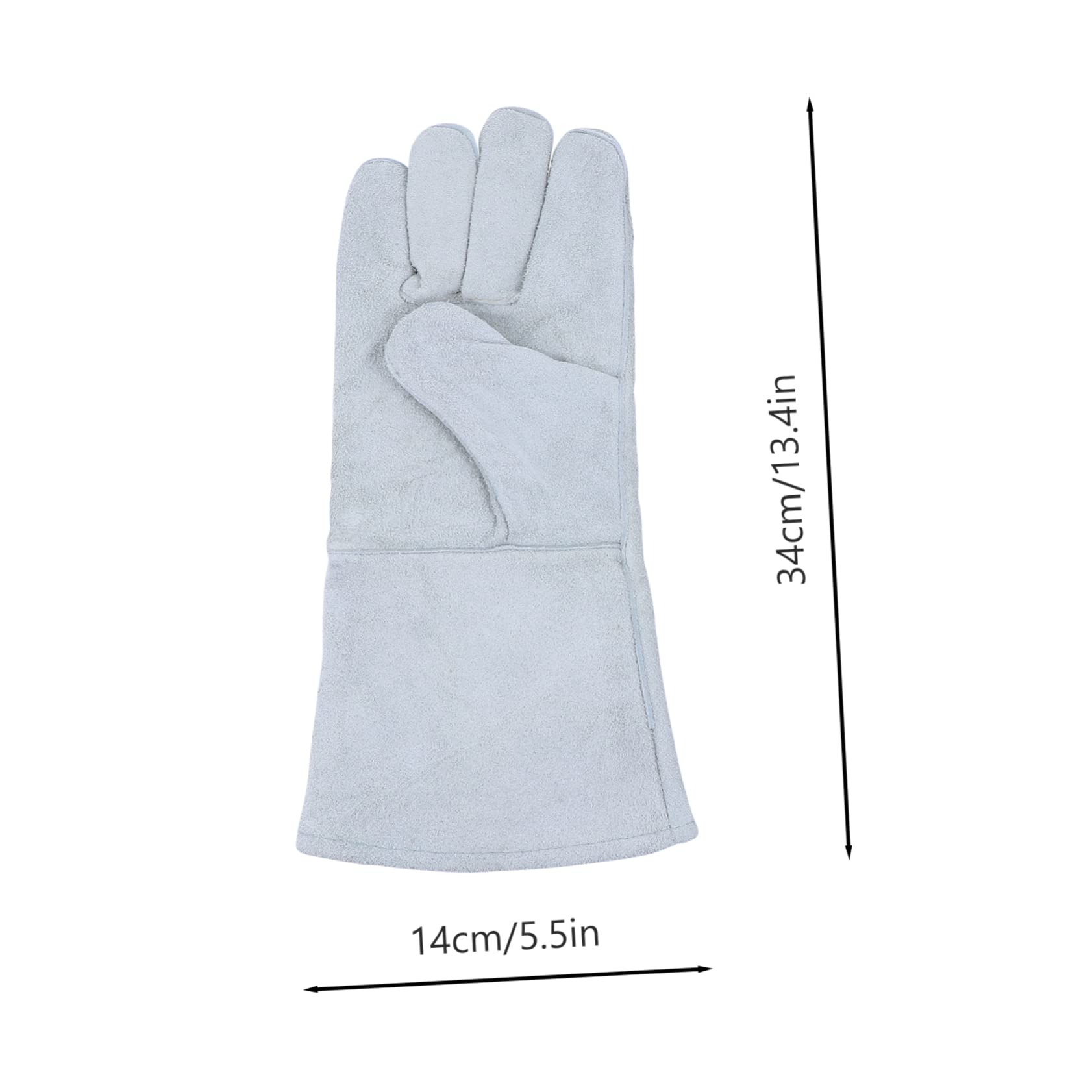 OSALADI Men's Unisex Heat Resistant Welder Gloves Genuine Cowhide Overnight Gloves for Dry Hands