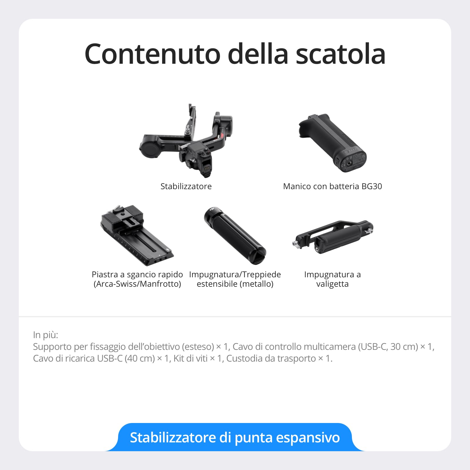 DJI RS 4 Pro, stabilizzatore a tre assi per fotocamere cinematografiche e DSLR Canon/Sony/Panasonic/Nikon/Fujifilm, riprese verticali native di 2ª gen., carichi di 4,5 kg, motori Dual Focus e Zoom