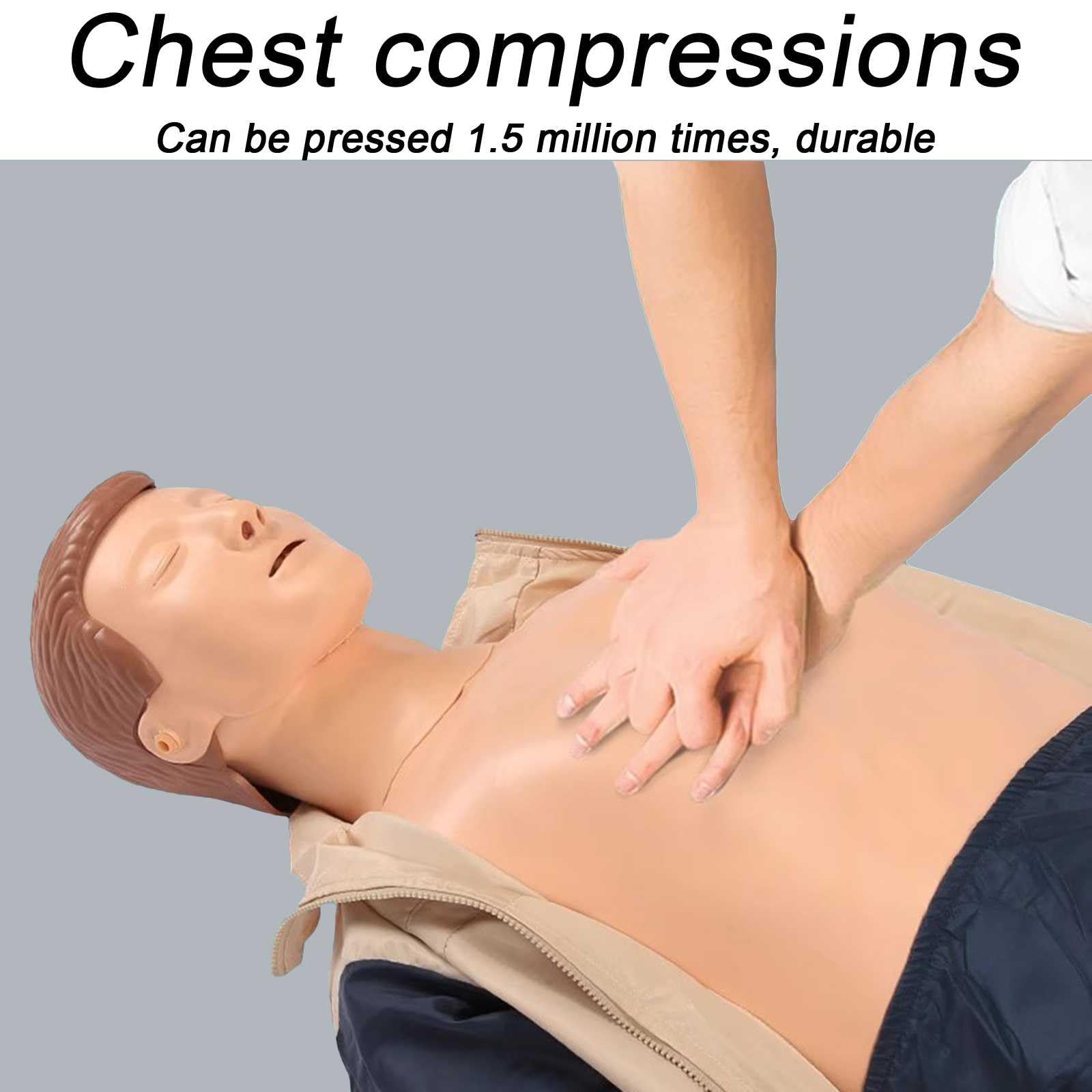 2 Juegos RCP Entrenamiento Completo Cuerpo Maniquí de Entrenamiento en RCP con Piel Facial Reemplazable & 4 Bolsas Pulmonares Reemplazables & Bolsa de Almacenamiento & Estera