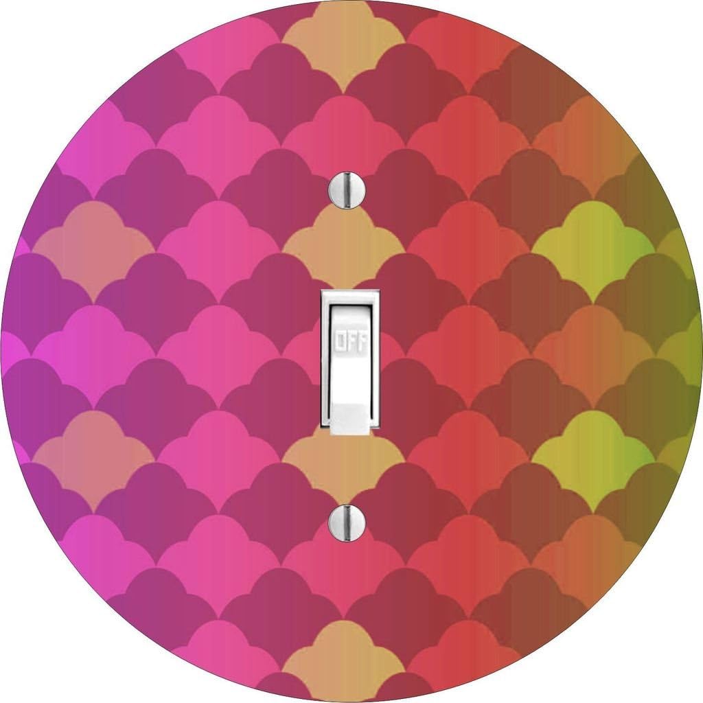 Full Pink Gradient Lattice Hardboard Light Switch Cover for Single