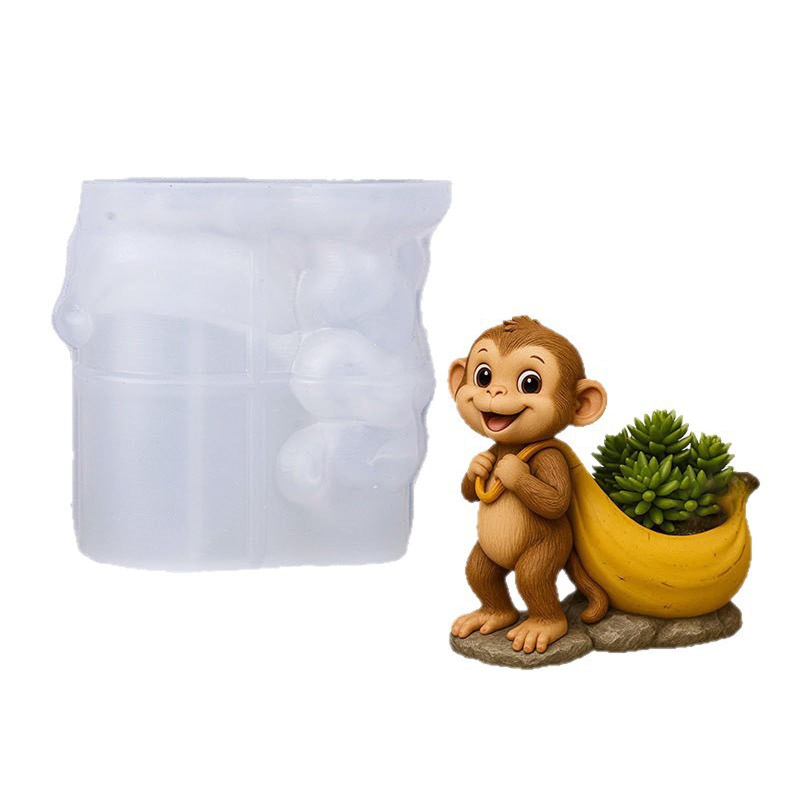 Snorvixre Sturdy Monkey Shaped Silicone for Aromatherapys and Small Planter Handcraft Silicone