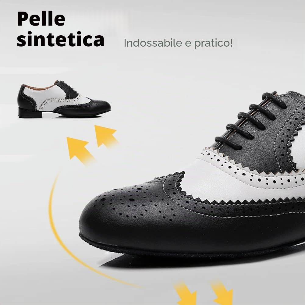 SWDZM Scarpe da Ballo Latino Americano Uomo per Salsa Tango Jazz Partito di Danza Scarpe Tacco Basso,Modello-L147