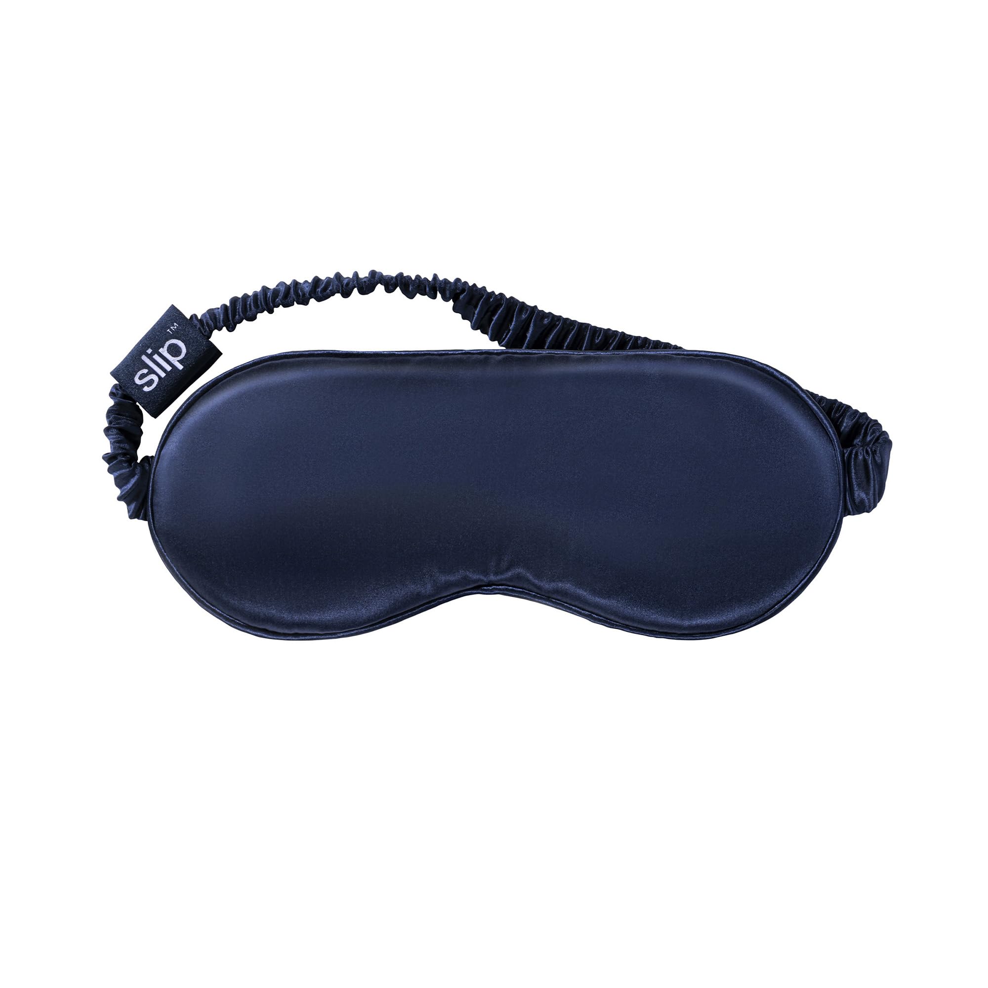 Máscara para dormir SLIP de seda 22 Momme de morera - Máscara para los ojos opaca de seda, talla única con banda elástica, suave con la piel, azul oscuro