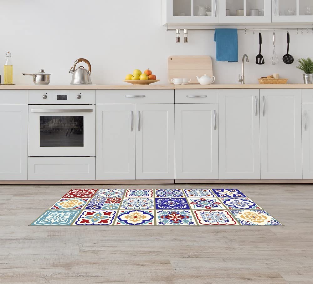 Tappeto Runner Cucina Moderno - 110x320 Cm - Antiscivolo E Lavabile - Motivo Astratto 3D