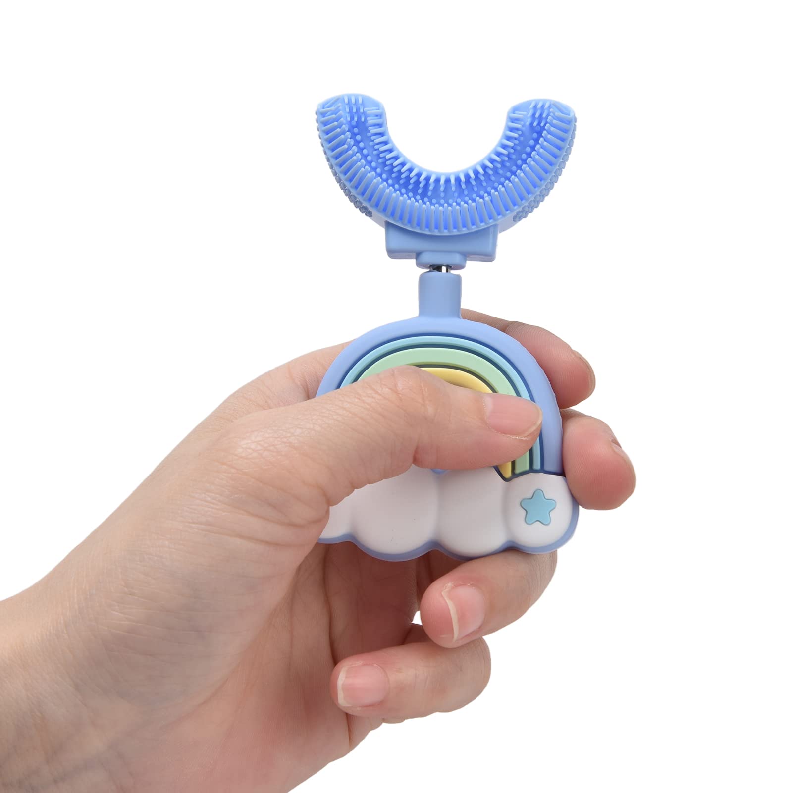 Wzór Kreskówek U Zęby Klasa Spożywcza Silikon Whole Fous Toothb dla Dzieci Blue 6-12 Lat w Kształcie U Zębów w Kształcie Manual Zębów (6-12 lat)