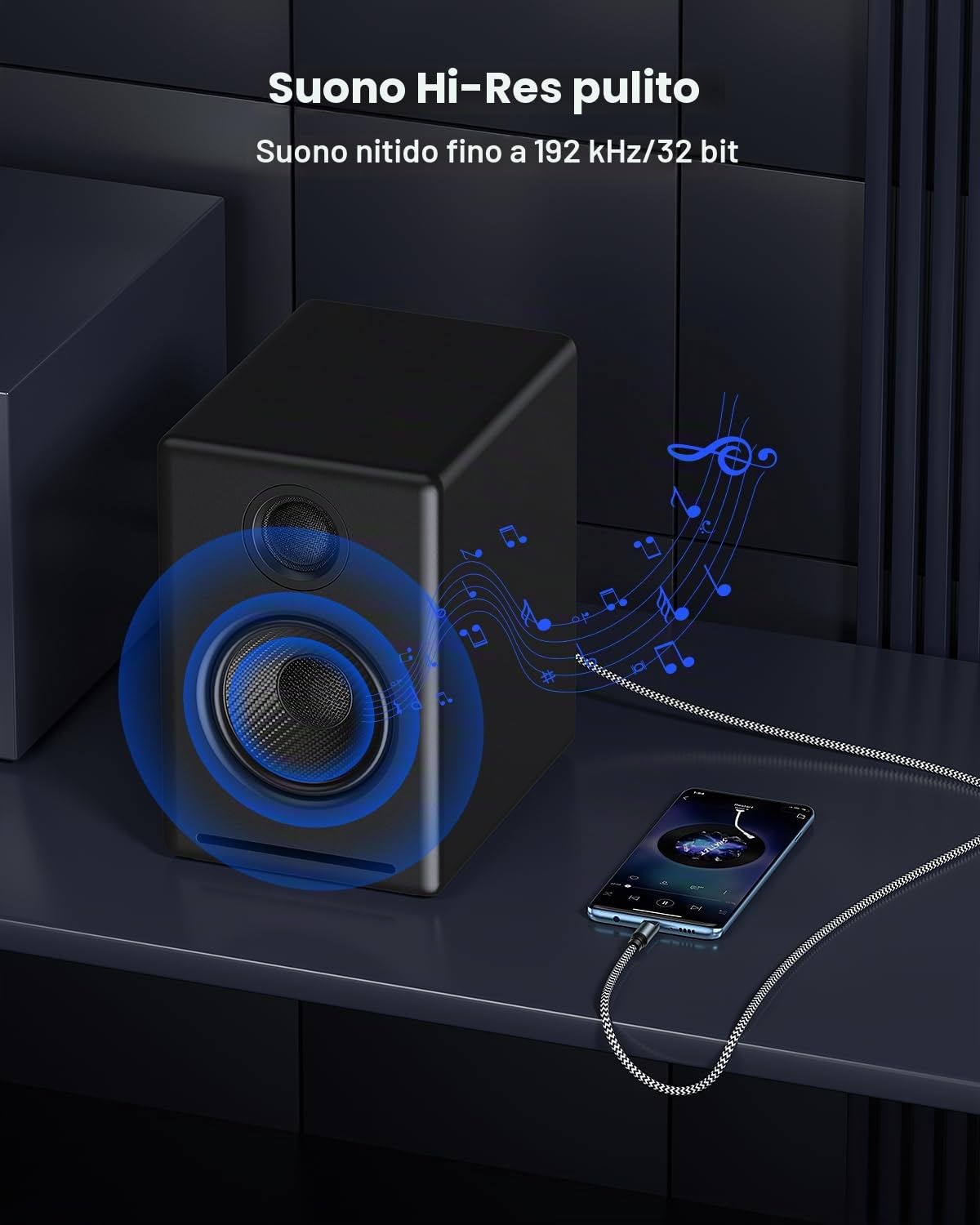 Cavo Audio da Ottico a USB C, Cavo Audio Digitale USB C a Fibra Per Soundbar, Sistemi Stereo, Amplificatori, Amps, Home Cinema, Xbox, PS4, TV (1,25M)