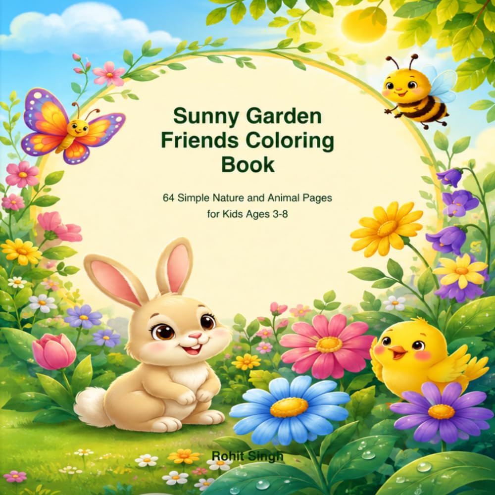 Sunny Garden Friends Coloring Book