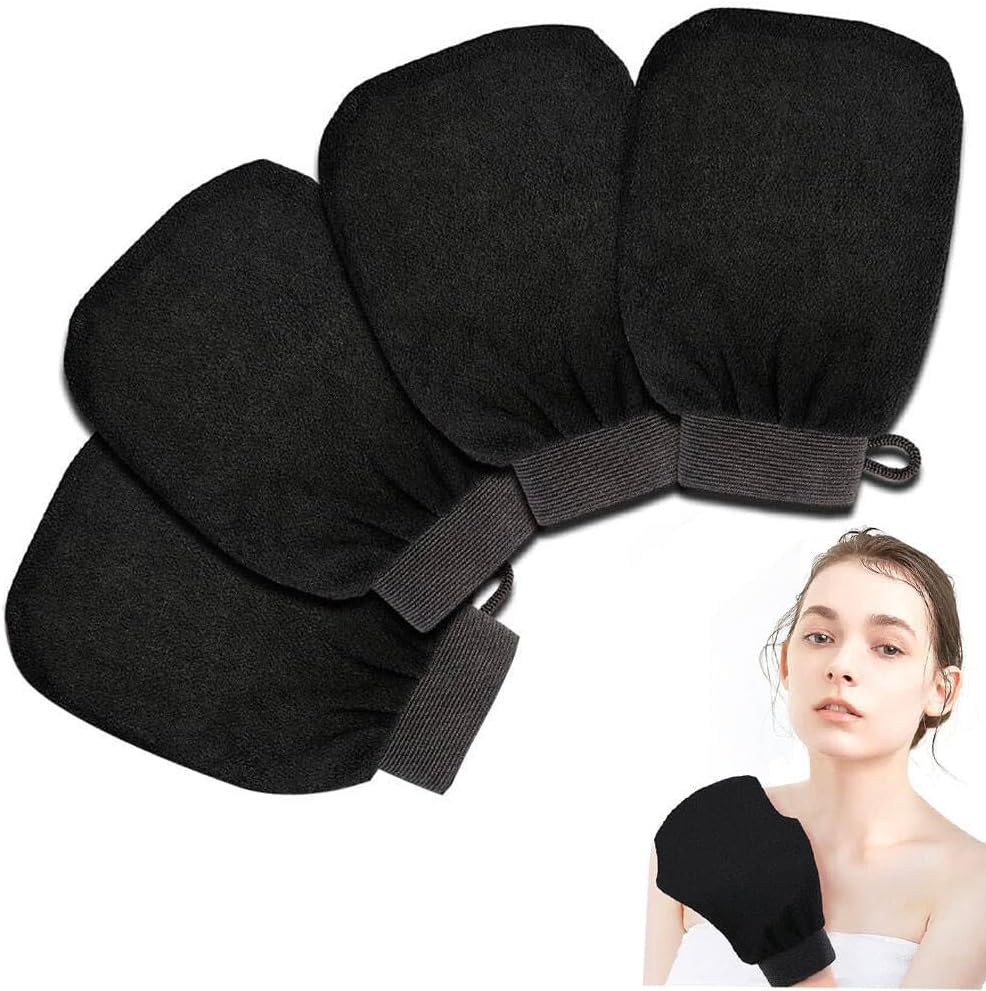 ORiTi 4 Pieces Exfoliating Gloves Exfoliating Body Scrubber Mitts for Body Exfoliator Gloves Dead Skin Exfoliator Scrubber for Women Bath Shower Spa
