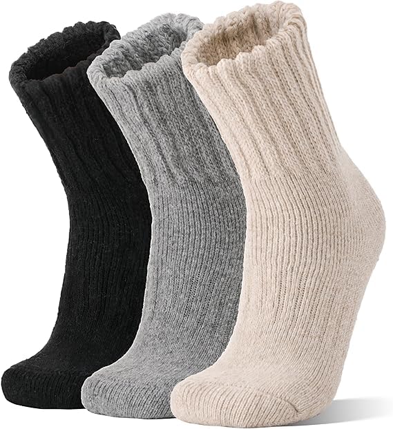 Merino Wool Boot Socks | Thermal Winter Warm Thick Cozy Hiking Socks for Men & Women | Moisture Wicking Breathable Wool Blend Socks for Outdoor, Trekking, Camping & Cold Weather | 3 Pairs-image-46