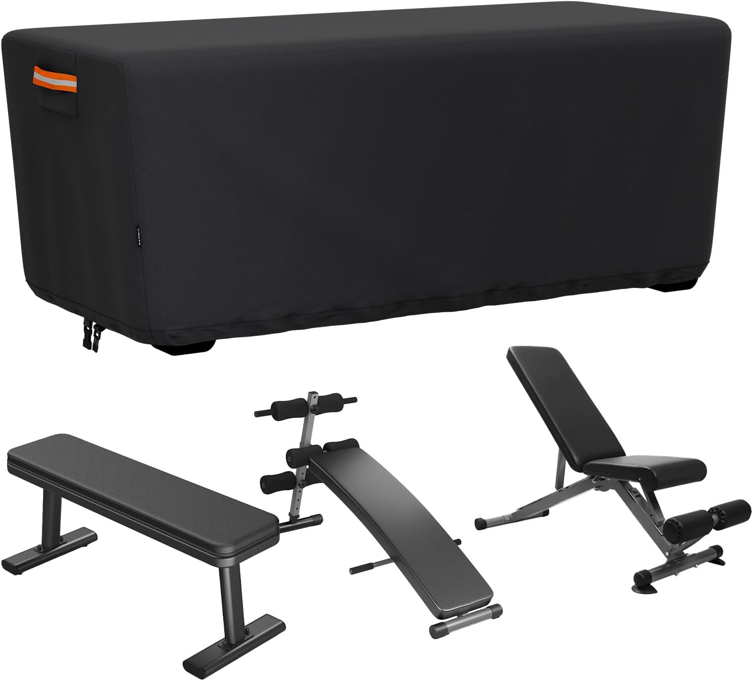 EVRBUL Weight Bench Cover, Adjustable Exercise Workout Bench Cover Waterproof Dustproof Compatible with Sit-up Board Flat Lifting Benches and Fitness Equipment