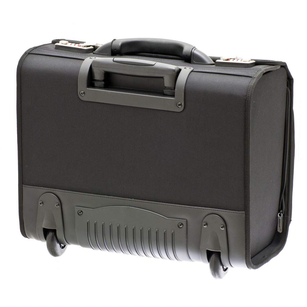 Davidts Trolley Rollkoffer Pilotenkoffer mit Rollen Aktenkoffer Lehrertasche Business Trolley 47x39x24 cm