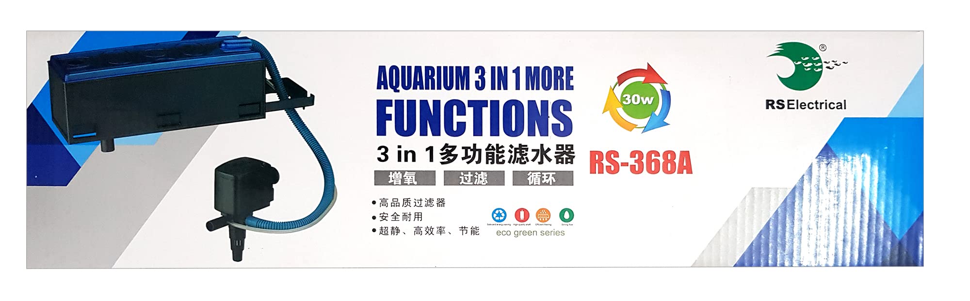 RS ELECTRICAL 3 in 1 More Functions RS-368A Power Aquarium Top Filter for Aquarium/Fish Tank (1 Sponge Free)(Power: 30W, Flow MAX: 2100L/H, H. Max: 1.3 Metre) (RS-368A) (B09JSF1CVQ) Amazon Price History, Amazon Price Tracker