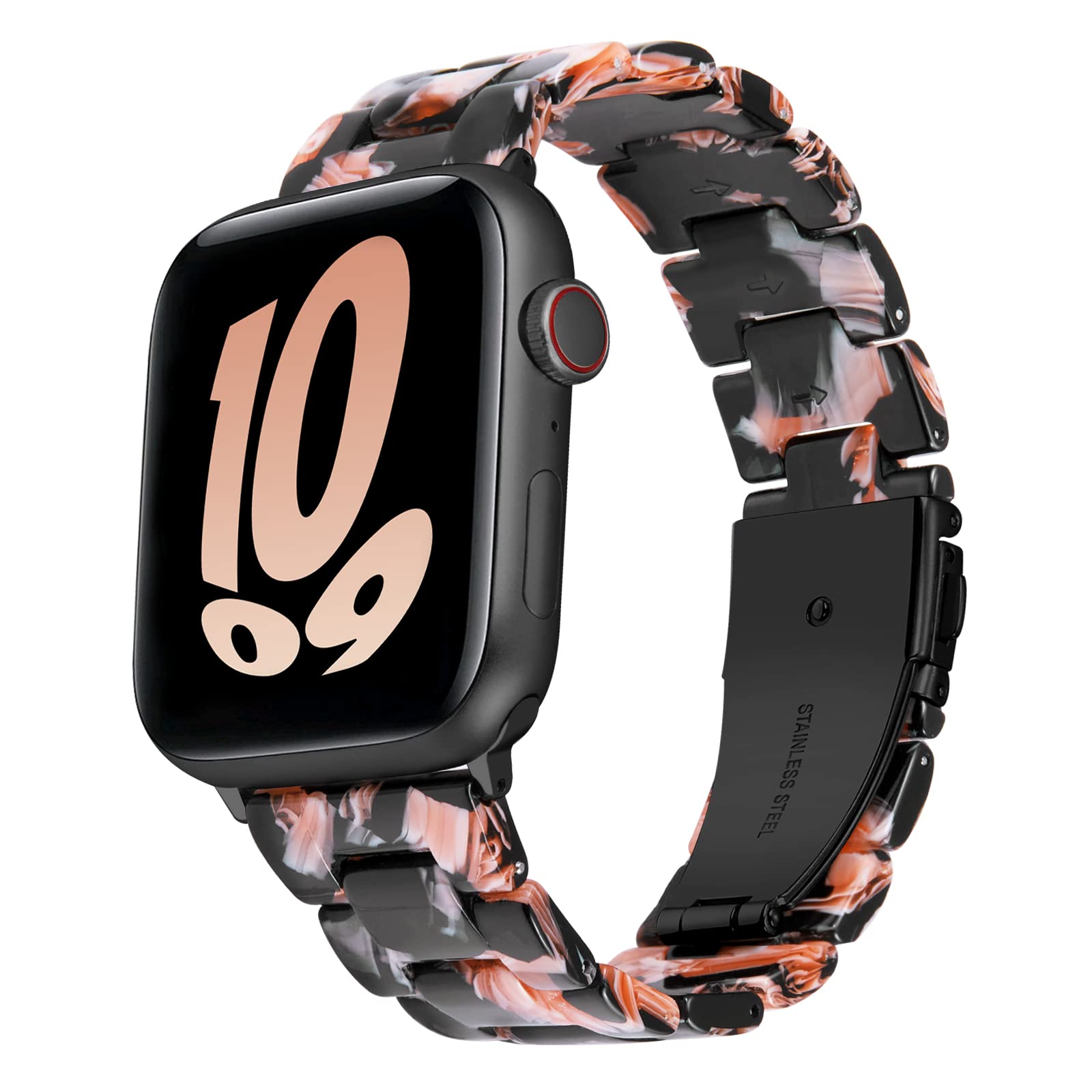 BINLUNResin Watch Bands Compatible with Apple Watch Band 38mm 40mm 41mm 42mm 44mm 45mm 49mm, Lightweight Women Men Watch Strap Bracelet Compatible with iWatch Series Ultra 8 7 SE 6 5 4 3 2 1