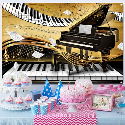 Fondo decorativo piano 7x5 ft para fotografía y fiesta miniatura 6