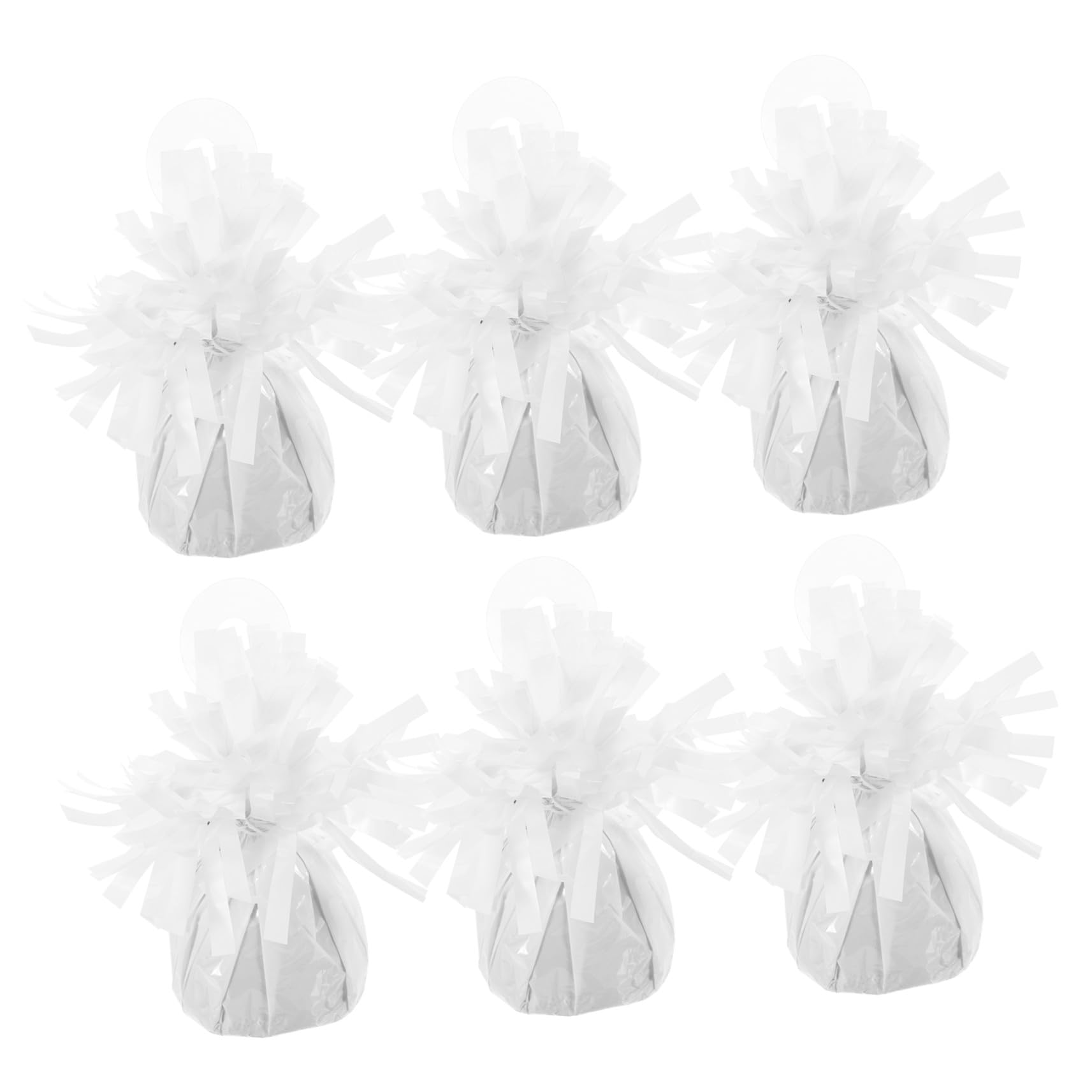 Pesi per Palloncini a Sospensione 6 Pezzi in Pvc e Cemento Bianco