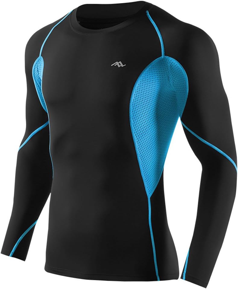 DuShow Men Long Sleeve Compression Shirt Cool Dry Athletic Top Baselayer Jersey