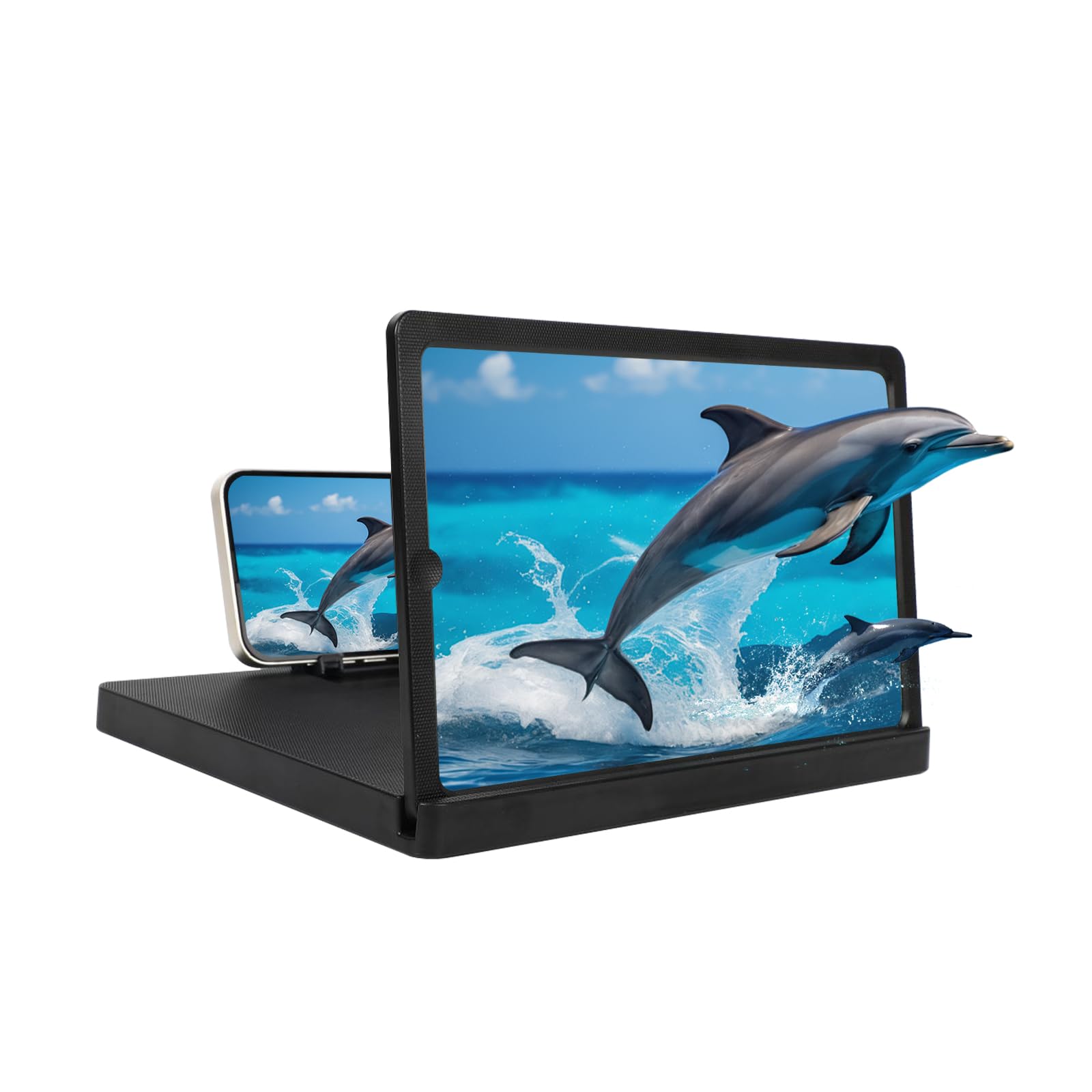 Big Screen Phone Magnifier, 2026 New 3D HD Screen Expander, Movie Screen Amplifier Foldable Phone Stand for Travel, Portable Magnifying Screen for Elderly (10 inch)
