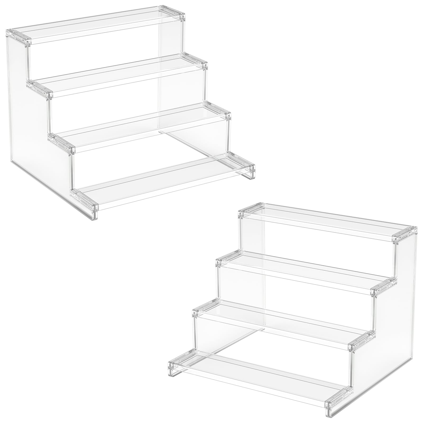 Lifewit4 tier Clear Cupcake Stand, Display Risers Stand for Desserts, Figure, Display Shelves for Perfume, Makeup, Cosmetics,Vanity, Fragrance, Cologne, Birthday, Wedding Party Decor,2-Pack,12inch