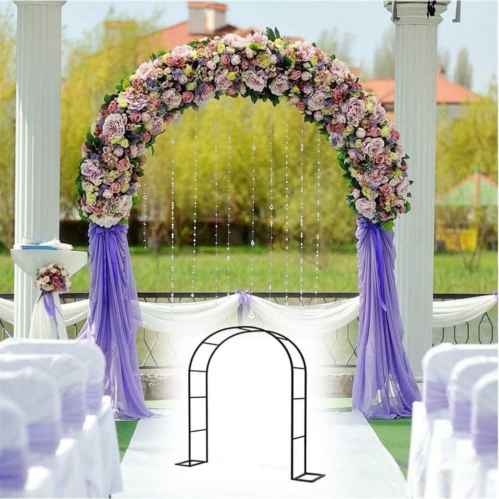 Arco da giardino extra largo in metallo, per decorazioni esterne e interne, telaio in acciaio antiruggine, per piante rampicanti e rose, design elegante (larghezza 1,8 m x altezza 2,2 m)