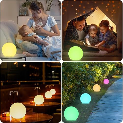 Miniatura 6 de Luz LED de bola brillante de 8 pulgadas para niños y adultos 16 RGB que cambia de color con luz nocturna con control remoto lámpara de noche de
