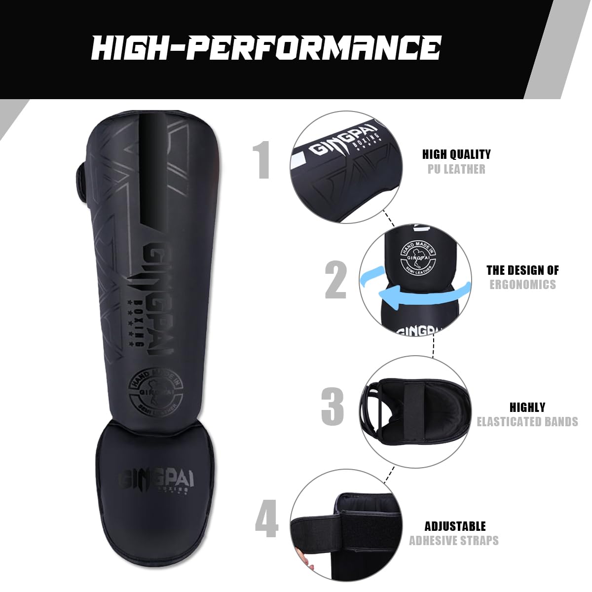 Paratibie Kick Boxing,Paratibie Muay Thai,Parastinchi Kick Boxing con Fodera Ammortizzante per Proteggere Polpacci e Piedi,Paratibie MMA per Boxe,Sparring,Kickboxing,Karate