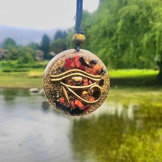 Orgone Pendant, Eye of Horus, Black Tourmaline