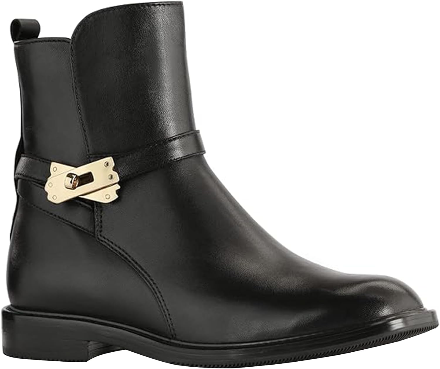 JATAREA Women’s Ankle Boots – Stylish Leather Block Heel Booties, Comfortable Fit with Cushioned Insole, Easy to Wear Fashion Boots for Everyday and Party Look