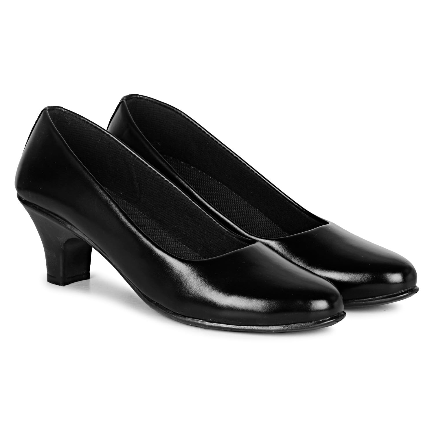 mistwalk Synthetic Leather Block Heel Pumps for Women | Classic Black Closed-Toe Mid-Heel Design, Elegant Formal Footwear for Office Wear, Work Outfits, Business Meetings & Special Occasions-picture-29