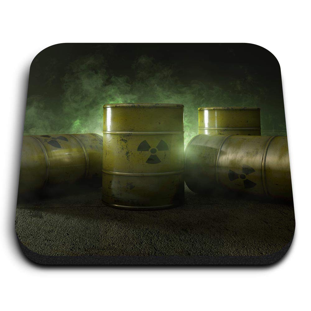 Destination Vinyl Ltd Multicolor 1 X Square Mdf Fridge Magnet - Nuclear Waste Barrels 2775